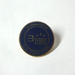 U.S. Third Fleet Commander Lapel Pin US Navy Goldtone Blue